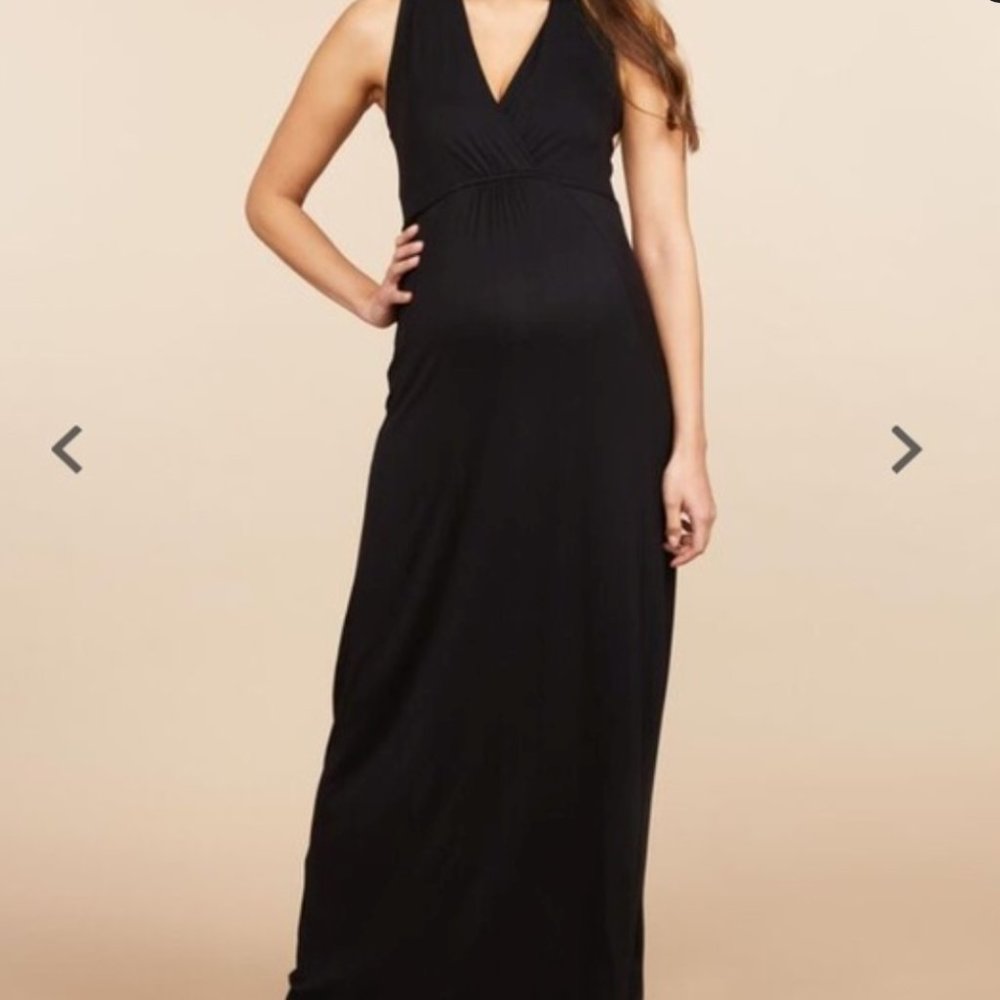 NWT Sleeveless Black Maternity Maxi Dress